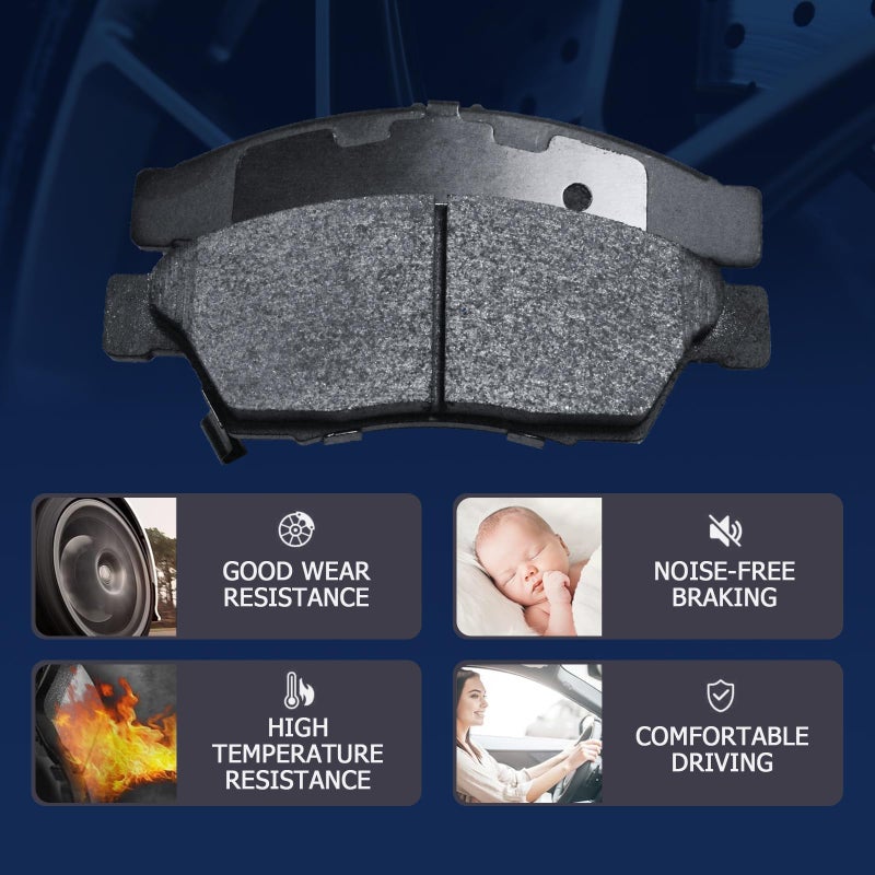 EXPPOWER Replacement for Front and Rear Ceramic Disc Brake Pad Set 18-22 Toyota Camry Hybrid/XLE/XSE 19-22 Rav4 Lexus ES350 ES250 UX200 UX250hï¼ˆD1879+D2076ï¼‰ - Image 3