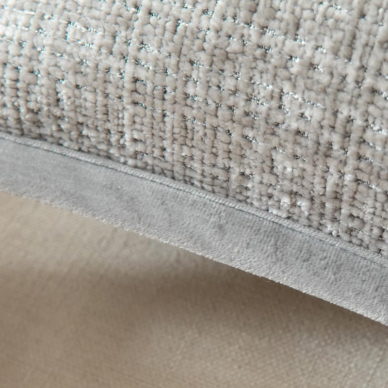 Yaertun Pack of 2 Chenille Textured Decorative Throw Pillow Covers Accent Solid Cushion Cover Soft Cozy Pillow Case with Velvet Back for Couch Sofa Bed Living Room 24x24 Inch Light Grey - Image 3