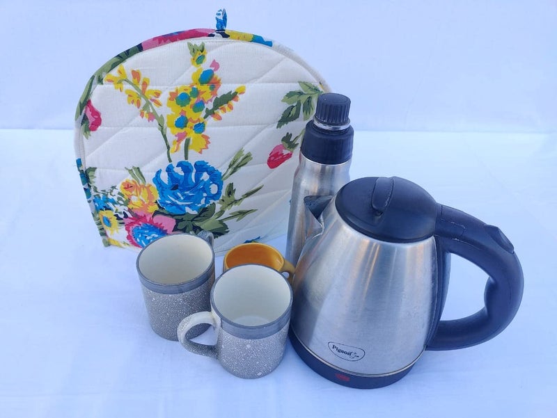 Malan Bai Mandala Tea Cozy Cover White Hand Block Winter Tea Cozy Cotton Tea Kettle Warmer Pot Cover Hot Coffee Cover Handamde Kitchen Décor Brand: Malan Bai (Pattern 17) - Image 1