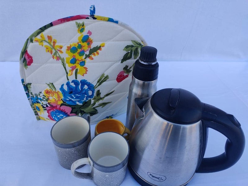 Malan Bai Mandala Tea Cozy Cover White Hand Block Winter Tea Cozy Cotton Tea Kettle Warmer Pot Cover Hot Coffee Cover Handamde Kitchen Décor Brand: Malan Bai (Pattern 17) - Image 2