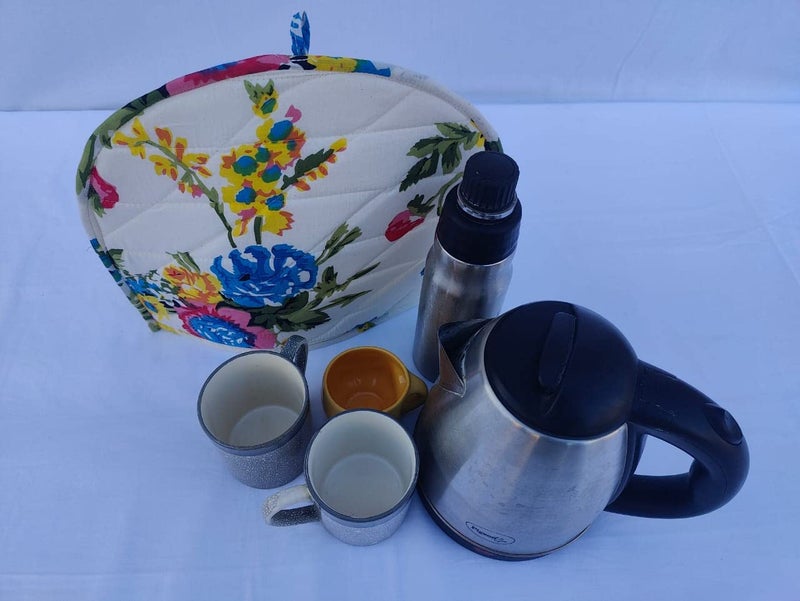 Malan Bai Mandala Tea Cozy Cover White Hand Block Winter Tea Cozy Cotton Tea Kettle Warmer Pot Cover Hot Coffee Cover Handamde Kitchen Décor Brand: Malan Bai (Pattern 17) - Image 4