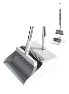 XiuWoo Broom and Dustpan Set with Long Handle for Home Floor Use Upright Stand Up Stand Up Broom with Dustpan Combo  - Image 1