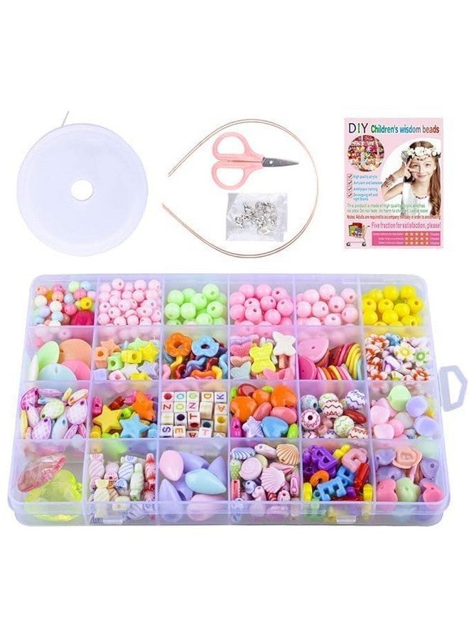 BHAVYAM self Made own DIY Bracelet Making kit for Girls with Charms Beads Pendant Elastic Strings Thread and Scissors Set Jewellery Making Materials kit Bead Set - Image 1