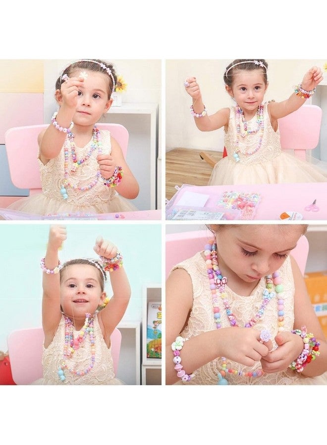 BHAVYAM self Made own DIY Bracelet Making kit for Girls with Charms Beads Pendant Elastic Strings Thread and Scissors Set Jewellery Making Materials kit Bead Set - Image 4