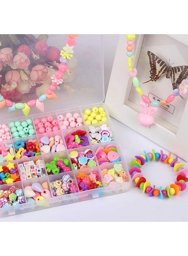 BHAVYAM self Made own DIY Bracelet Making kit for Girls with Charms Beads Pendant Elastic Strings Thread and Scissors Set Jewellery Making Materials kit Bead Set - Image 3