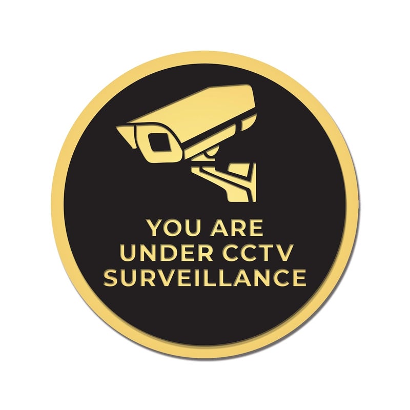 Rousrie CCTV Stickers For Glass Doors (Size: 6 Inch) For Office, Stores, Cafe, Hotel, Restaurant, Business & Shop, Self-Adhesive, Acrylic Signage (CCTV) - Image 1
