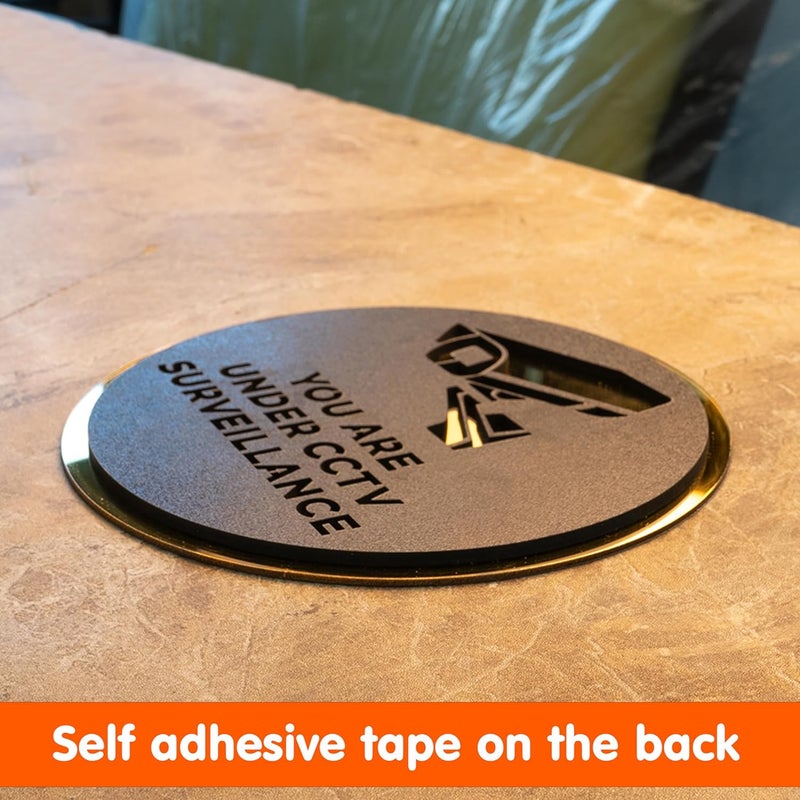 Rousrie CCTV Stickers For Glass Doors (Size: 6 Inch) For Office, Stores, Cafe, Hotel, Restaurant, Business & Shop, Self-Adhesive, Acrylic Signage (CCTV) - Image 2