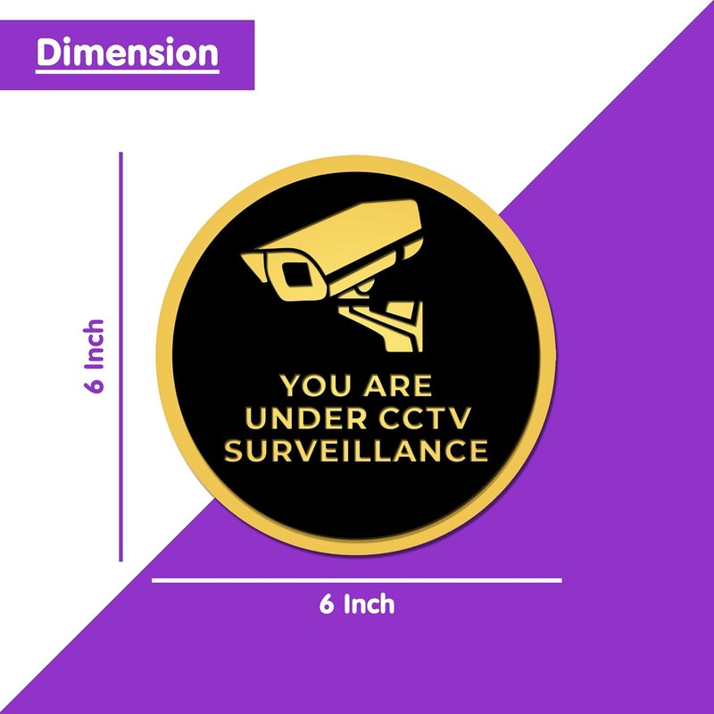 Rousrie CCTV Stickers For Glass Doors (Size: 6 Inch) For Office, Stores, Cafe, Hotel, Restaurant, Business & Shop, Self-Adhesive, Acrylic Signage (CCTV) - Image 5