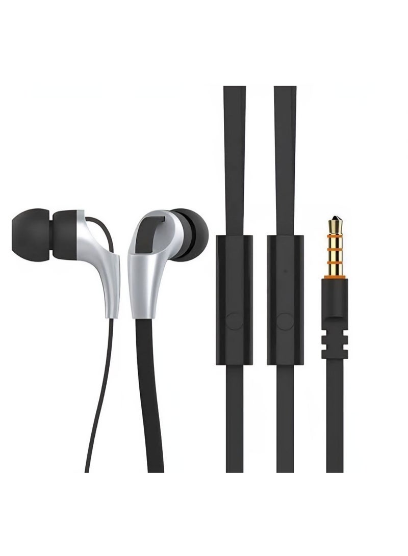 in-Ear Earbuds Earphones with Microphone Aux 3.5mm wired  Headphones Stereo Ergonomic Design With handfree plug Comfortable And High Quality For Mobile Phone - black - Image 1