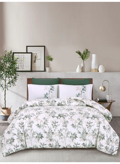 Donetella Bedding Comforter Set Queen Size, 4-Pcs Bed Set Fits 160x200 Cms -Printed Bedding Set-All Season- Brushed Microfiber (طقم مفرش سرير فندقي)