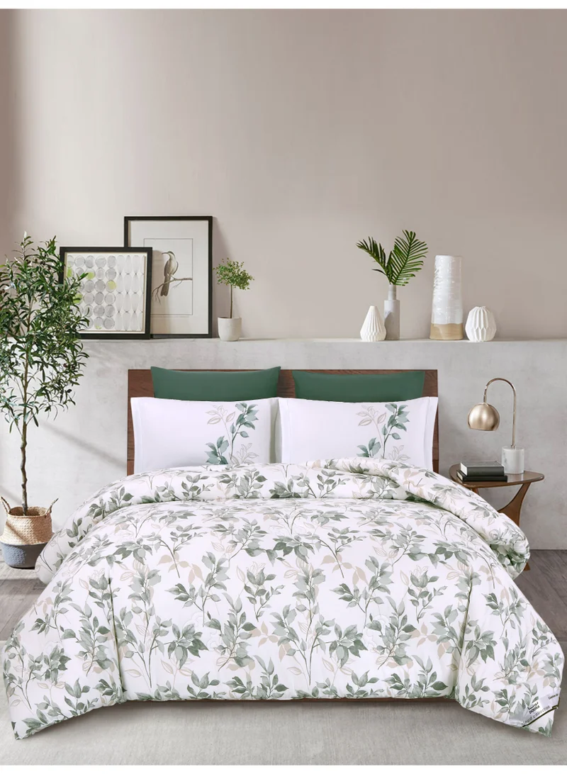Donetella Bedding Comforter Set Queen Size, 4-Pcs Bed Set Fits 160x200 Cms -Printed Bedding Set-All Season- Brushed Microfiber (طقم مفرش سرير فندقي)