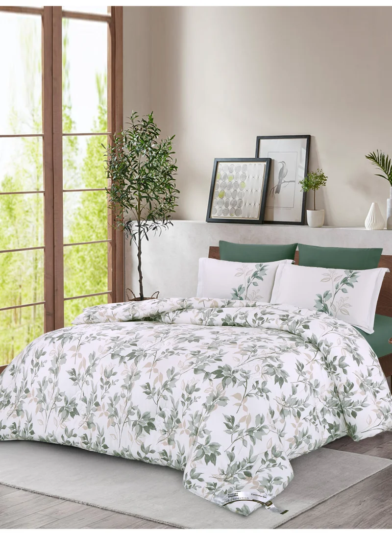 Donetella Bedding Comforter Set Queen Size, 4-Pcs Bed Set Fits 160x200 Cms -Printed Bedding Set-All Season- Brushed Microfiber (طقم مفرش سرير فندقي)