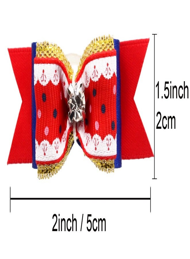 YOY 24PCS / 12 Pairs Adorable Grosgrain Ribbon Pet Dog Hair Bows with Rubber Bands - Puppy Topknot Cat Kitty Doggy Grooming Hair Accessories Bow Knots Headdress Flowers Set for Groomer - Image 5