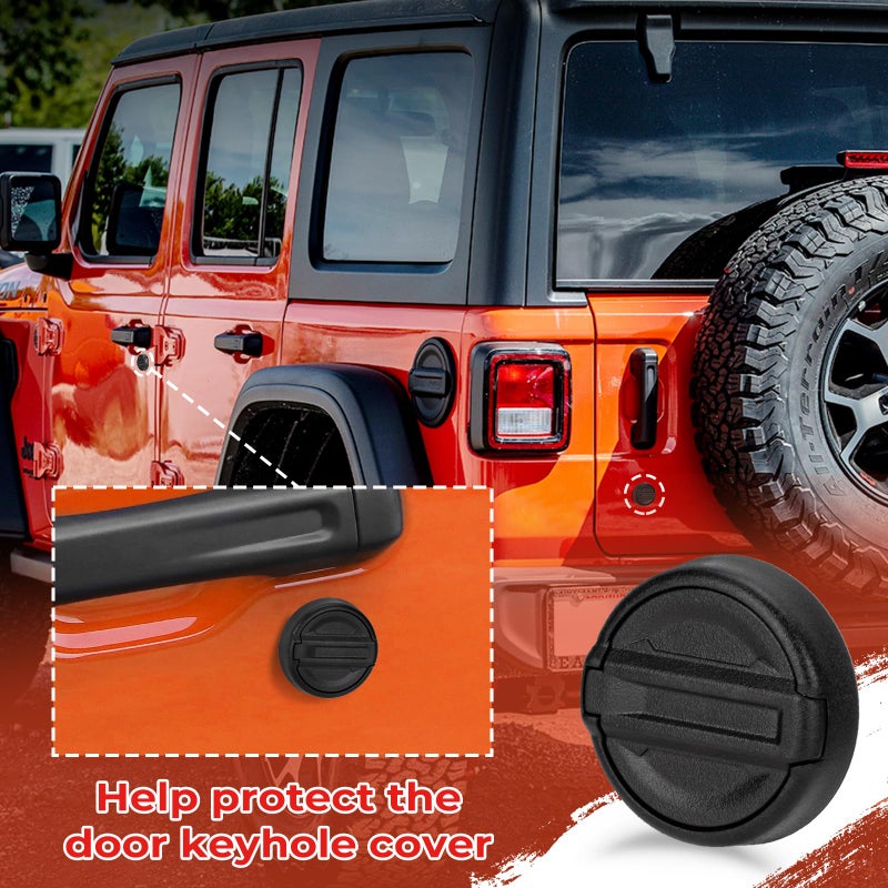 CALBEAU Strong Magnet Keyhole Covers Compatible with 2018-2026 Jeep Wrangler JL and Gladiator JT Front Door, Door Lock Covers for Keyhole Protection (Classic) - Image 5