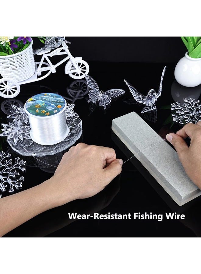 LUSTEMBER Clear Fishing Line 1640 ft, Invisible Fishing Line Nylon Cord for Hanging Balloons, Crafts, Picture Decorations, Bracelets, Necklaces, Jewelry Making Beading - Image 4
