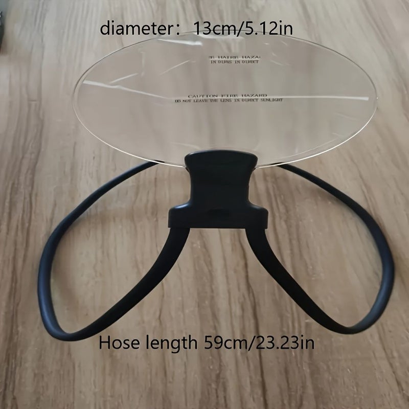 Black 5X Hands Free Neck Magnifying Glass for Reading Sewing Craft - Image 2