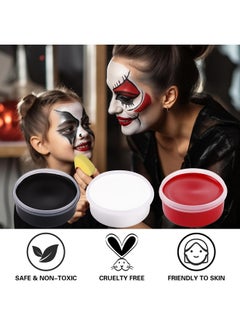 BOBISUKA White Black Red Face Body Paint with 3PCS Sponges Face Painting Kit for Adult Large Capacity Oil Based Paints Palette for Halloween Makeup Clown Joker Devil Cosplay SFX Costume Party - pzsku/Z9D61B24CE341BA147E33Z/45/_/1736426013/d84d95b7-4106-48bf-a8ab-feae92742fda