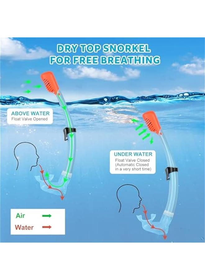 Arabest Youth Snorkel Set for Ages 7-16, Snorkeling Gear for Kids with Panoramic View Mask Anti-Fog Anti-Leak Full Dry Top Snorkel Fins Travel Bag for Swimming Diving - Image 5