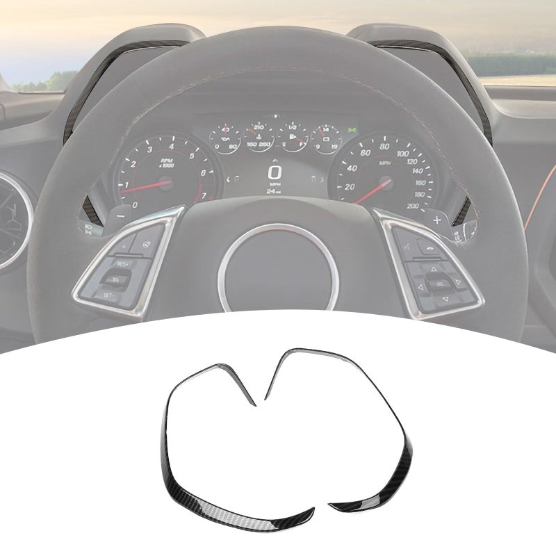PDKLIN for Camaro Speedometer Frame Cover Trim for Chevrolet Camaro 20162024 Black Carbon Fiber Grain Interior Accessories 2pcs