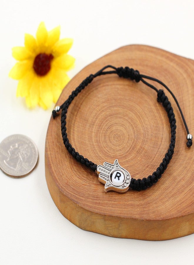 Uloveido Letter R Hand of Fatima Bracelet Hamsa Hand Evil Eye Lucky Charm Protection Bracelets Valentines Gifts for Women Y3791-R - Image 4