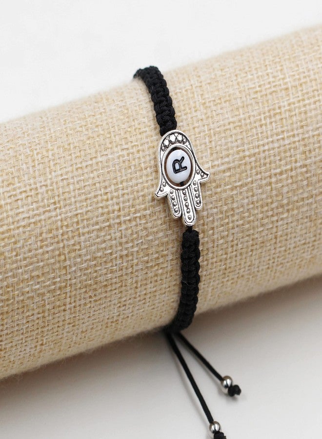 Uloveido Letter R Hand of Fatima Bracelet Hamsa Hand Evil Eye Lucky Charm Protection Bracelets Valentines Gifts for Women Y3791-R - Image 3