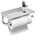 BESy Paper Towel Holder Wall Mounted for Kitchen 13 Inch, Bathroom Tissue Roll Hanger with Mobile Phone Storage - Image 2
