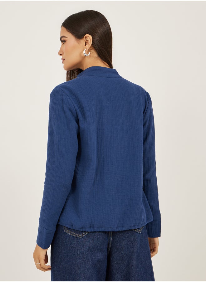 Styli Styli Crinkled Regular Fit Regular Length Jacket with Pockets  - Image 5