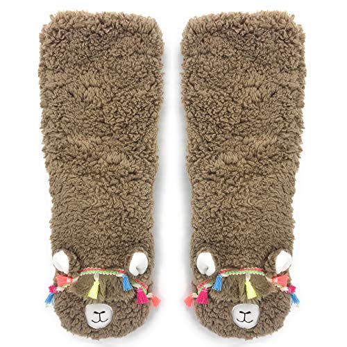 ooohyeah Women’s Super Soft Pet Llama Call You Sherpa Slippers One Size - Image 1