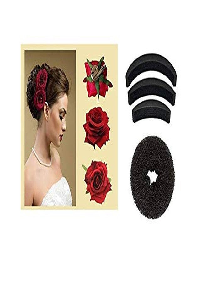 Chanderkash Pack of 6 Puff Maker, Donut Maker & Rose Clips for Womens_Hair Acessories - Image 2