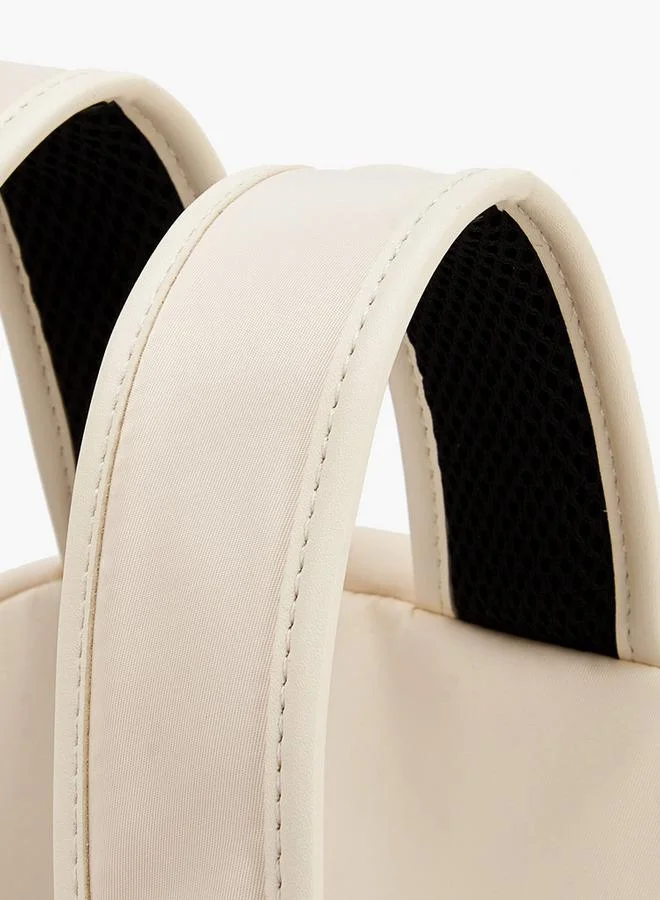 Lee Cooper Beige Quilted Nylon Backpack with Adjustable Straps for Women | Best Price UAE