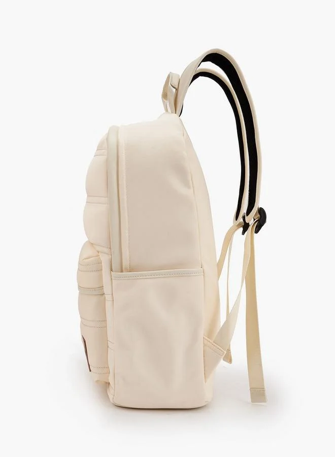 Lee Cooper Beige Quilted Nylon Backpack with Adjustable Straps for Women | Best Price UAE