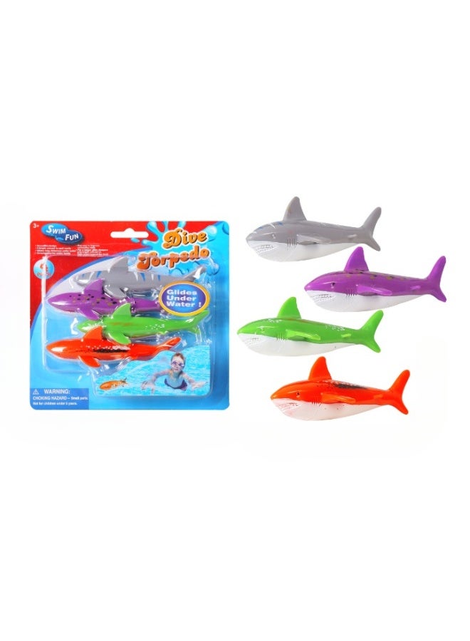 MONDO Diving Shark Toys 4 Pieces - Image 1