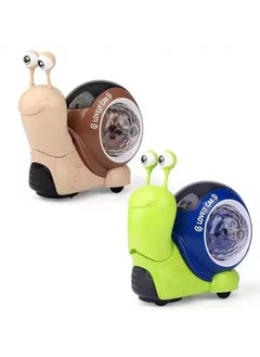 KITCHENOO Crawling Snail Toy for Kids, Electric Musical Light Walking Interactive Sensory Toy for Kids and Pets with Automatic Obstacle Avoidance (Random color)  - Image 1