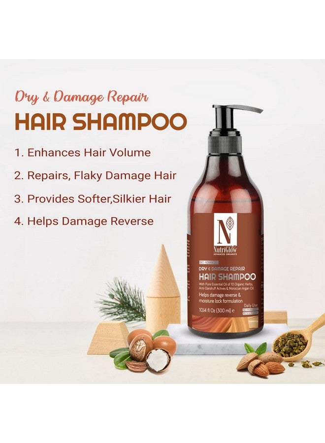 NUTRIGLOW Advanced Organics Bio Dry And Damage Repair Shampoo With Almond Oil For Daily Use, Enhance Hair Volume,Repair Damage Hair, 300 Ml - Image 3