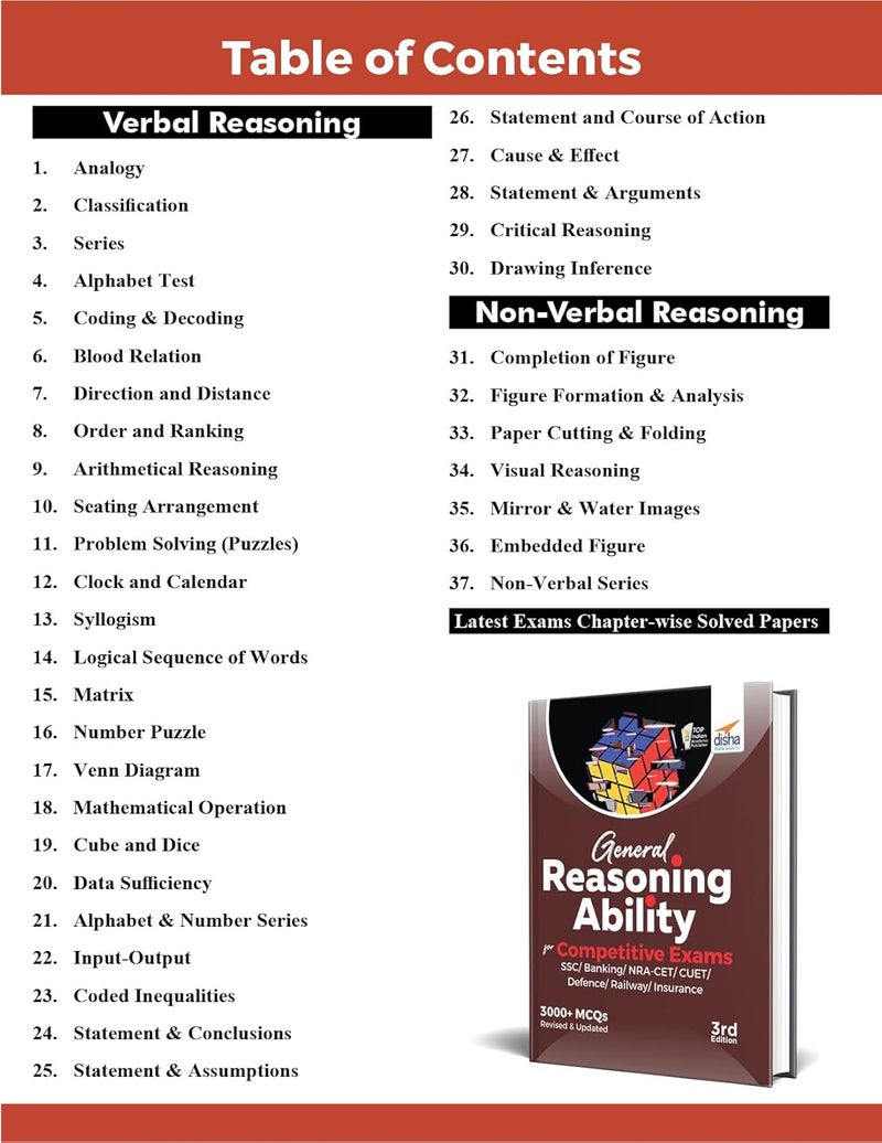 General Reasoning Ability for Competitive Exams - SSC/ Banking/ NRA CET/ CUET/ Defence/ Railway/ Insurance - 2nd Edition - Image 2