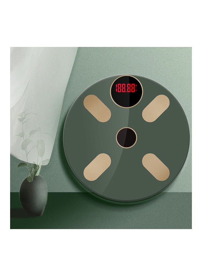 USB and Solar Powered Bluetooth Smart Weight Scale Green/Beige 28 X 28 X 2.3cm - Image 1