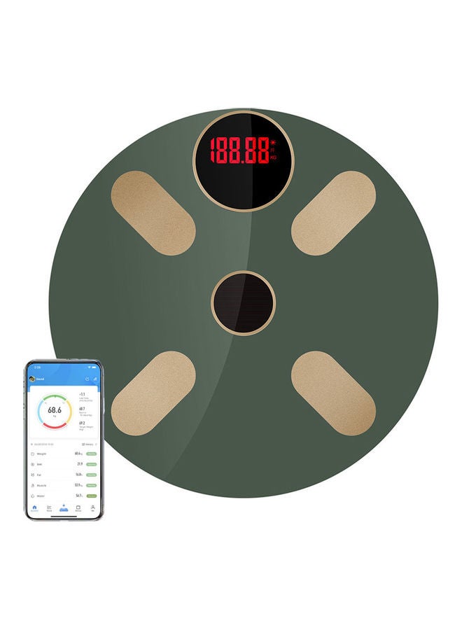 USB and Solar Powered Bluetooth Smart Weight Scale Green/Beige 28 X 28 X 2.3cm - Image 2