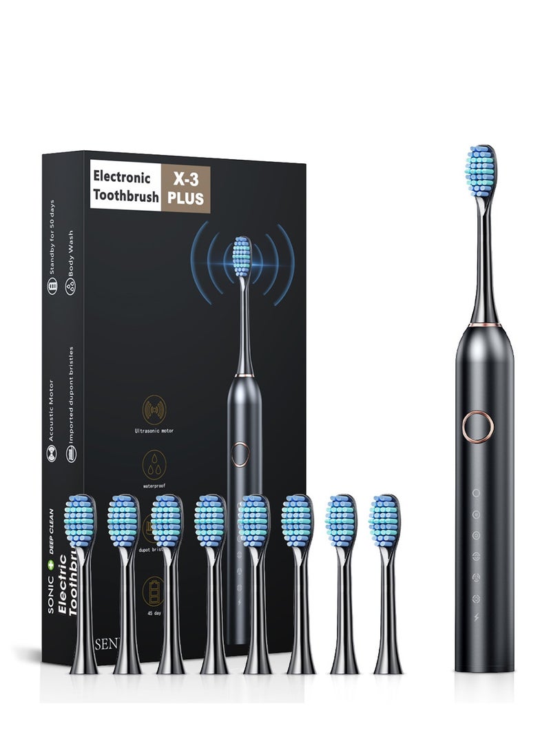 Fanski Electric Toothbrush, Sonic Toothbrush with 8 Brush Heads Ultra Sonic Motor 6 Modes, Rechargeable, IPX7 Waterproof, Electric Toothbrush for Adults and Teenagers  - Image 1