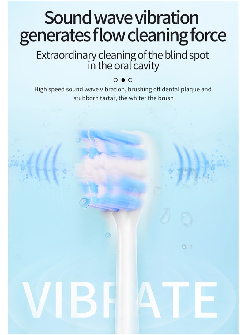 Fanski Electric Toothbrush, Sonic Toothbrush with 8 Brush Heads Ultra Sonic Motor 6 Modes, Rechargeable, IPX7 Waterproof, Electric Toothbrush for Adults and Teenagers  - Image 5