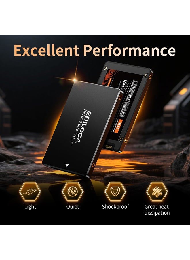 Ediloca ES106 2TB SSD SATA III 6Gb/s 2.5" 3D TLC NAND Flash Internal Hard Drive, Up to 550MB/s Read, Upgrade PC or Laptop Memory and Storage(Black) - Image 2