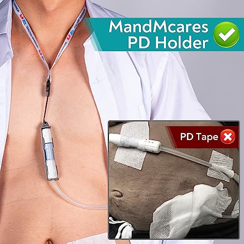 MandMcares Patented Peritoneal Dialysis Transfer Set Holder for Baxter, PD Catheter Holder Belt Accessories, 2 Adjustable Lanyard Neck Cord and 1 Holder Included, Secure Shower Support for Men and Women (Gray) - Image 4