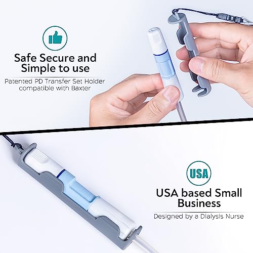 MandMcares Patented Peritoneal Dialysis Transfer Set Holder for Baxter, PD Catheter Holder Belt Accessories, 2 Adjustable Lanyard Neck Cord and 1 Holder Included, Secure Shower Support for Men and Women (Gray) - Image 2