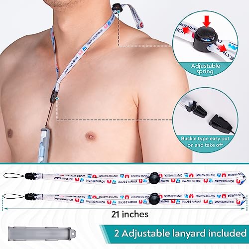 MandMcares Patented Peritoneal Dialysis Transfer Set Holder for Baxter, PD Catheter Holder Belt Accessories, 2 Adjustable Lanyard Neck Cord and 1 Holder Included, Secure Shower Support for Men and Women (Gray) - Image 5