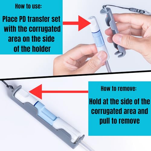 MandMcares Patented Peritoneal Dialysis Transfer Set Holder for Baxter, PD Catheter Holder Belt Accessories, 2 Adjustable Lanyard Neck Cord and 1 Holder Included, Secure Shower Support for Men and Women (Gray) - Image 3