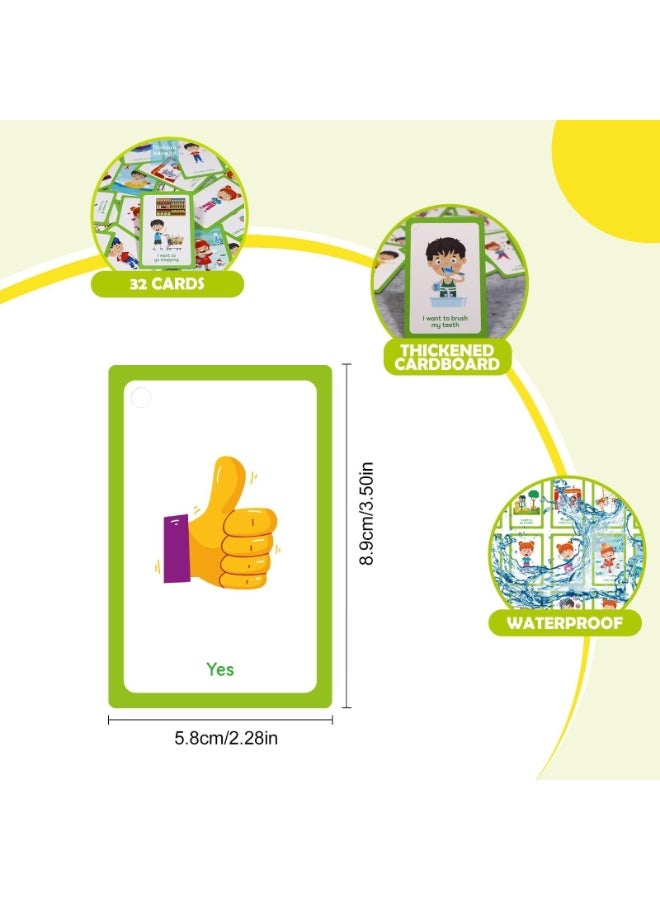 Peachjoy 32Pcs Autism Communication Cards, Daily Emotional and Needs Prompting Cards, PECS cards for Visually Aid Special Education, Building Social Skills for Non-Verbal Children and Adults with Speech Delays - Image 2
