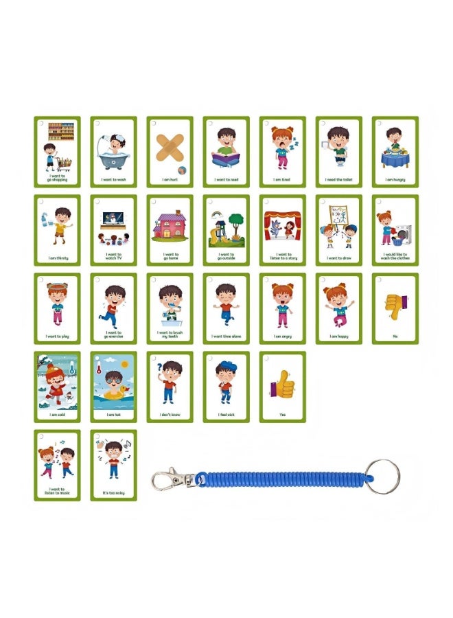 Peachjoy 32Pcs Autism Communication Cards, Daily Emotional and Needs Prompting Cards, PECS cards for Visually Aid Special Education, Building Social Skills for Non-Verbal Children and Adults with Speech Delays - Image 1