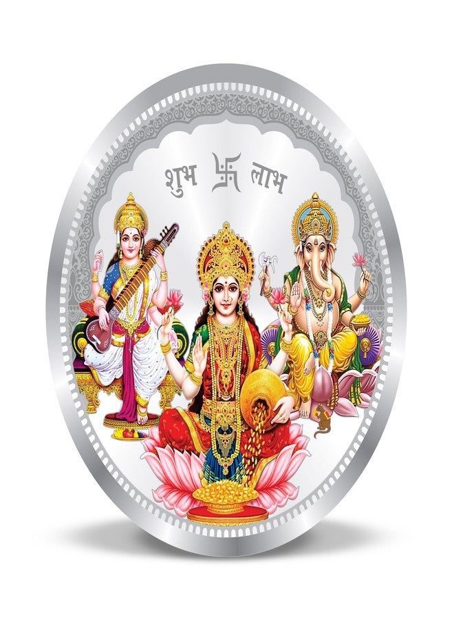 ACPL Precious Moments BIS Hallmarked Laxmi Ganesh Saraswati 10 Gram Silver Coin 999 Pure (10 Gram) - Image 1