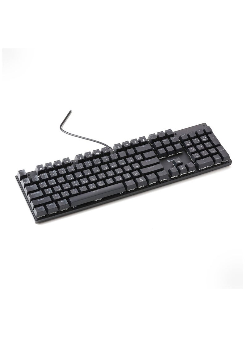 Arizone MK30 Carbon Mechanical Backlit Gaming Keyboard – RGB, English/Arabic Black - Image 1