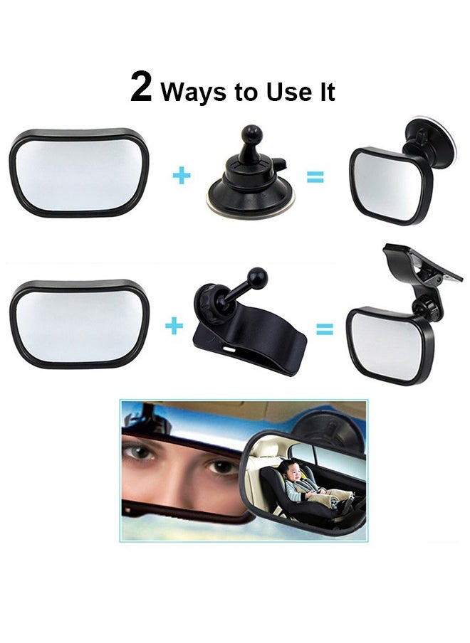Generic - Automotive Interior Rearview, Dual-Purpose Baby Mirror, Wide Angle Convex Mirror for Infant Toddler Child Children, Backseat Adjustable Rearview, Clip-on or Stick on mirrors for Viewing Rear Passenger - Image 1