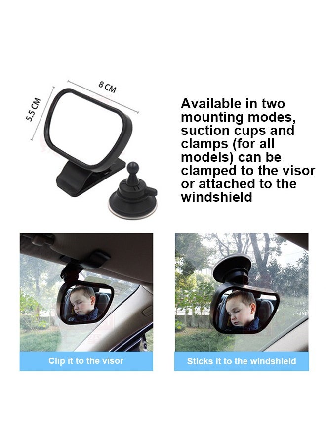 Generic - Automotive Interior Rearview, Dual-Purpose Baby Mirror, Wide Angle Convex Mirror for Infant Toddler Child Children, Backseat Adjustable Rearview, Clip-on or Stick on mirrors for Viewing Rear Passenger - Image 1